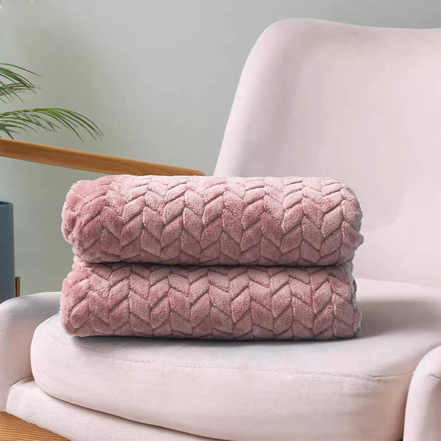 Flannel wheat ear pattern blanket 4
