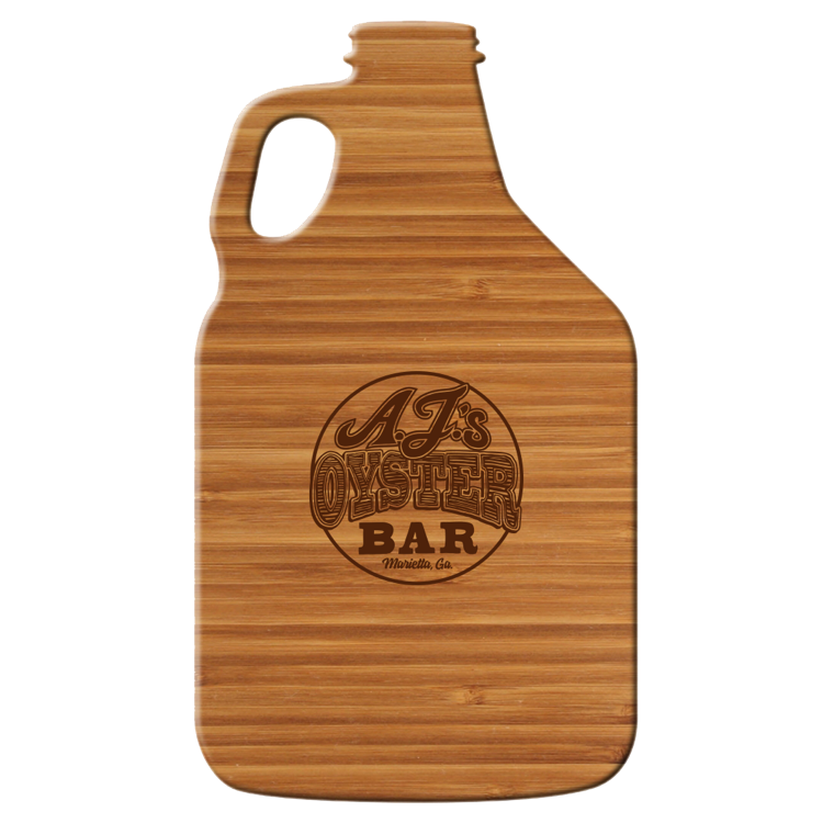15" Growler Shape Bamboo Cutting Board Thick Style 2