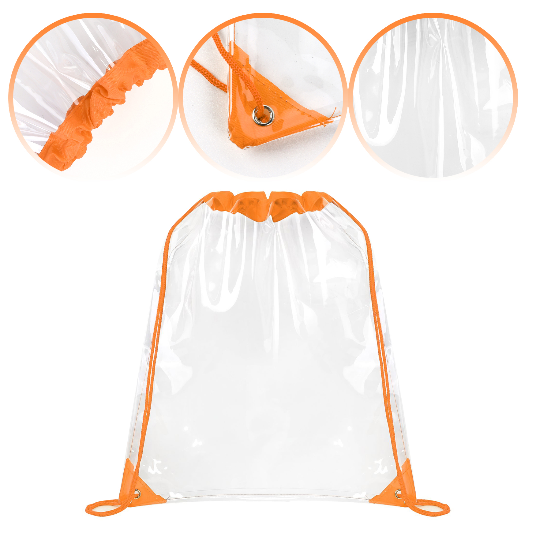 Large Clear Stadium Drawstring Backpack 8