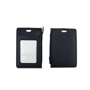 PU Leather Card Case With Zipper Pocket And Dual Card Slots 25