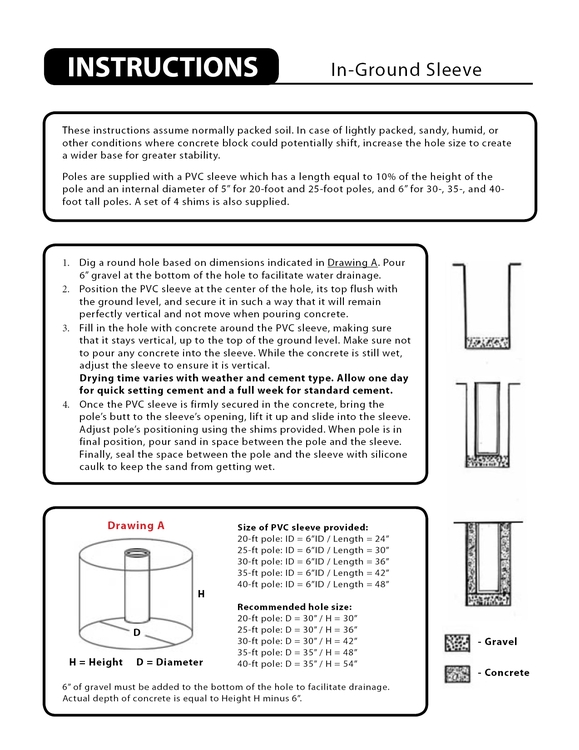 35' White Fiberglass Flagpole Internal Halyard Ground Set 2