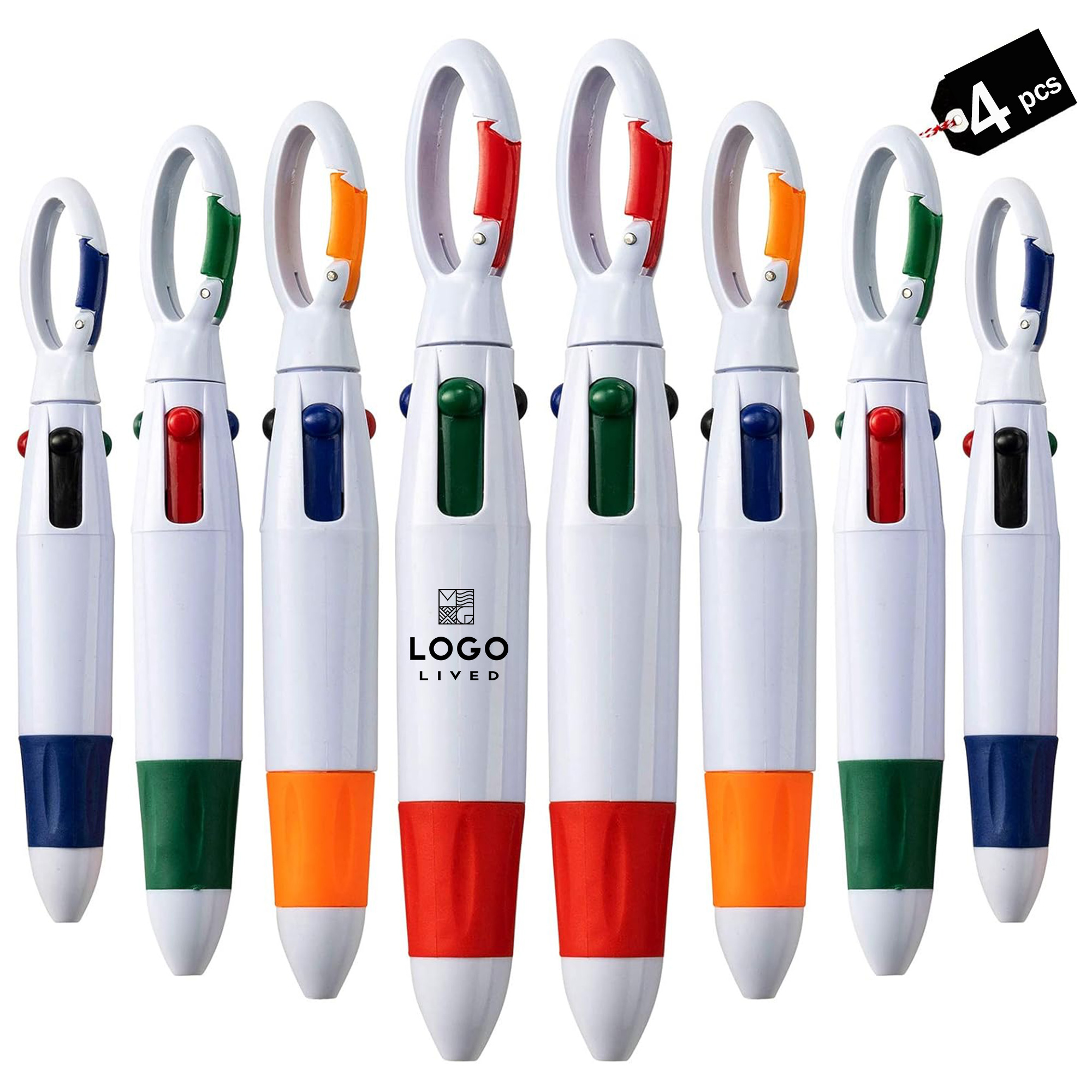 4 in 1 Plastic Retractable Carabiner Quatro Pen 1