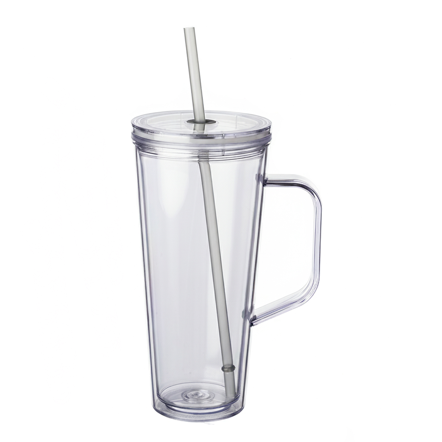 Double Wall Plastic Tumbler with Straw, 24 oz. 3