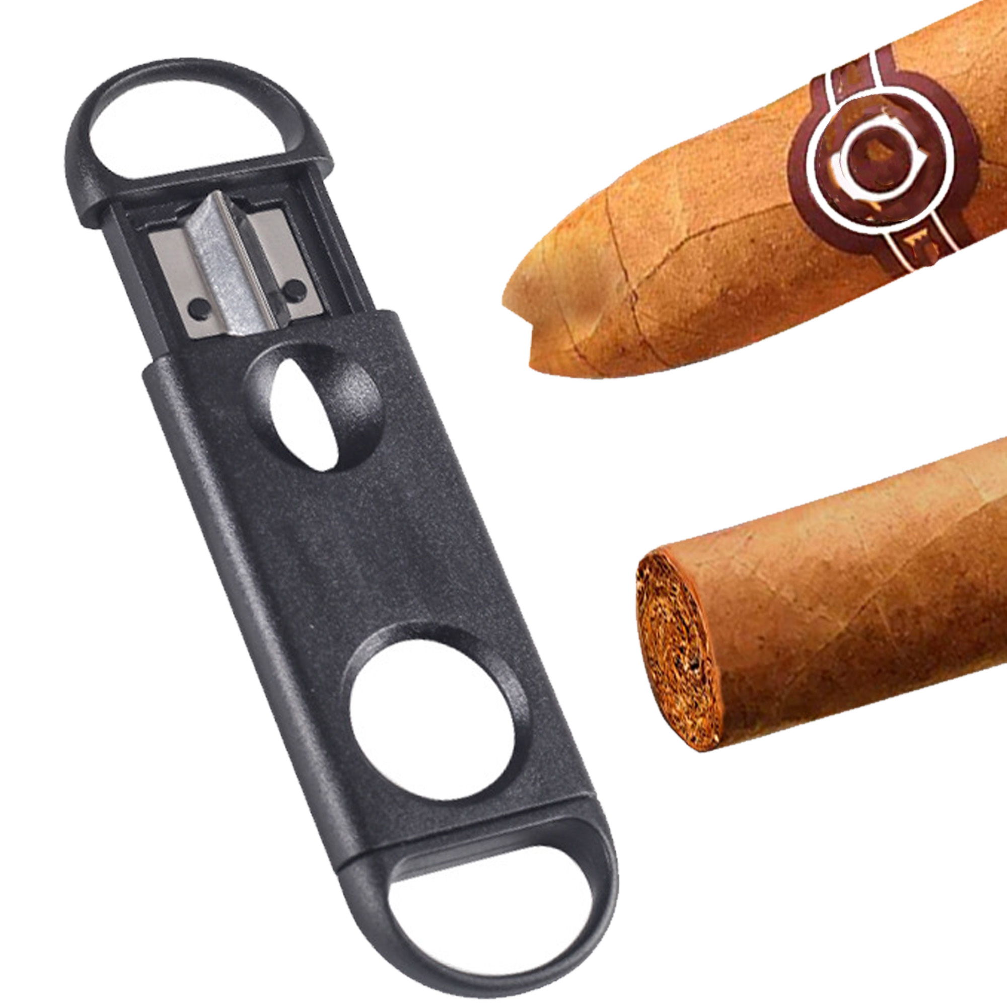 2 In 1 Cigar Cutter Dual Blade V-Cut And Regular Circle 3