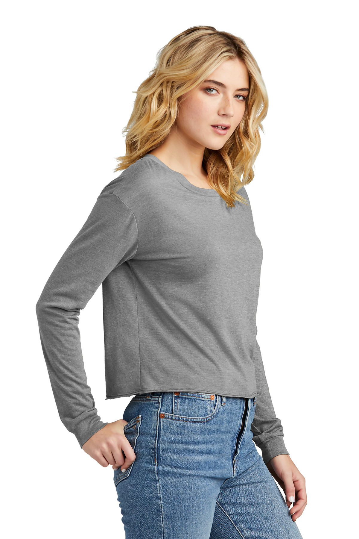 District Women's Perfect Tri Midi Long Sleeve Tee DT141 31
