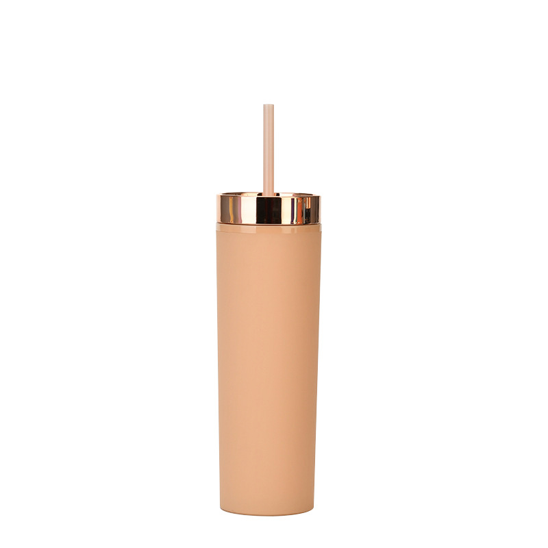 16oz Double Layer Plastic Straw Cup / Electroplated Cover 3