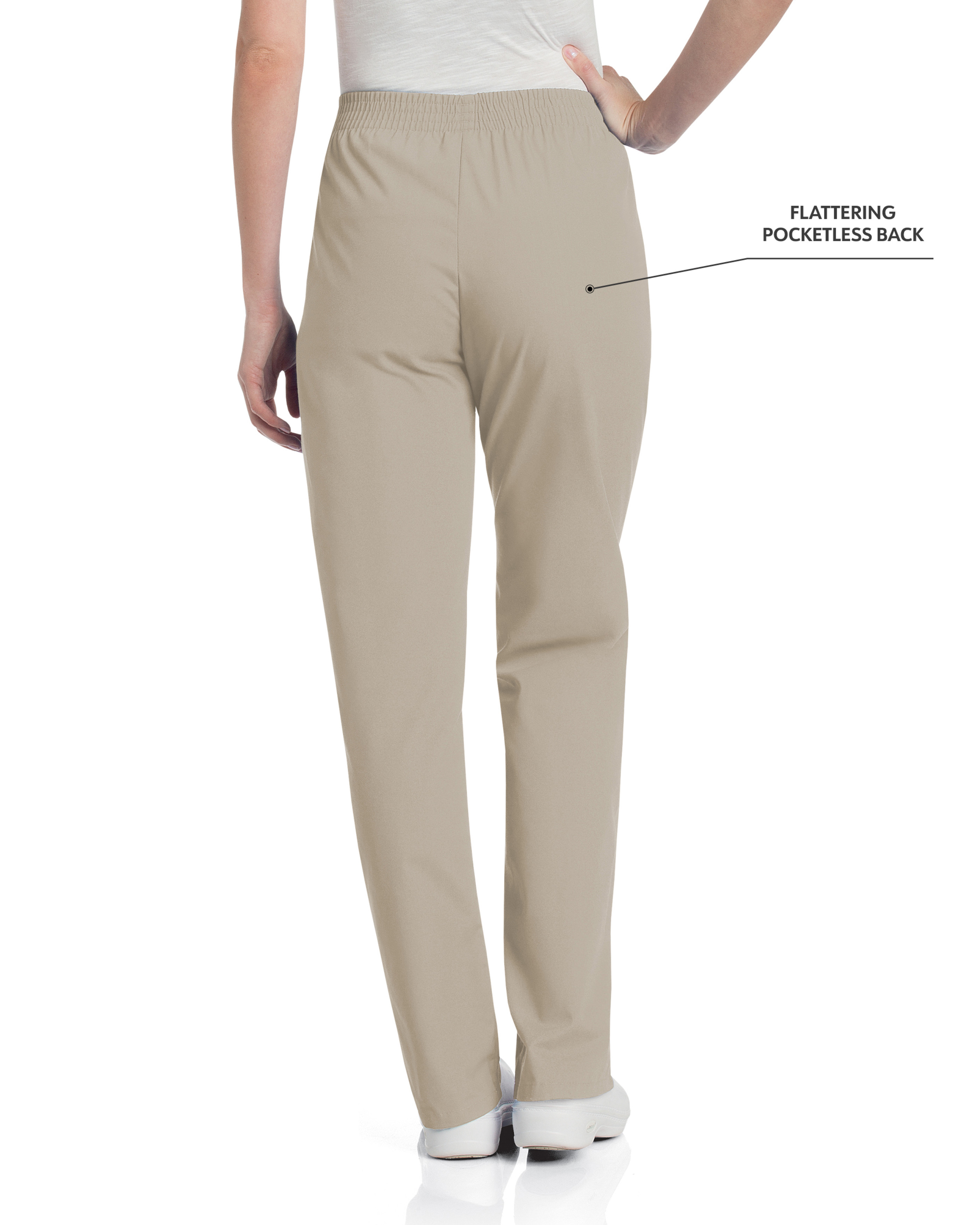 Landau - Essentials - Women's Two-Pocket High-Rise Elastic Waist Straight Leg Pant 25
