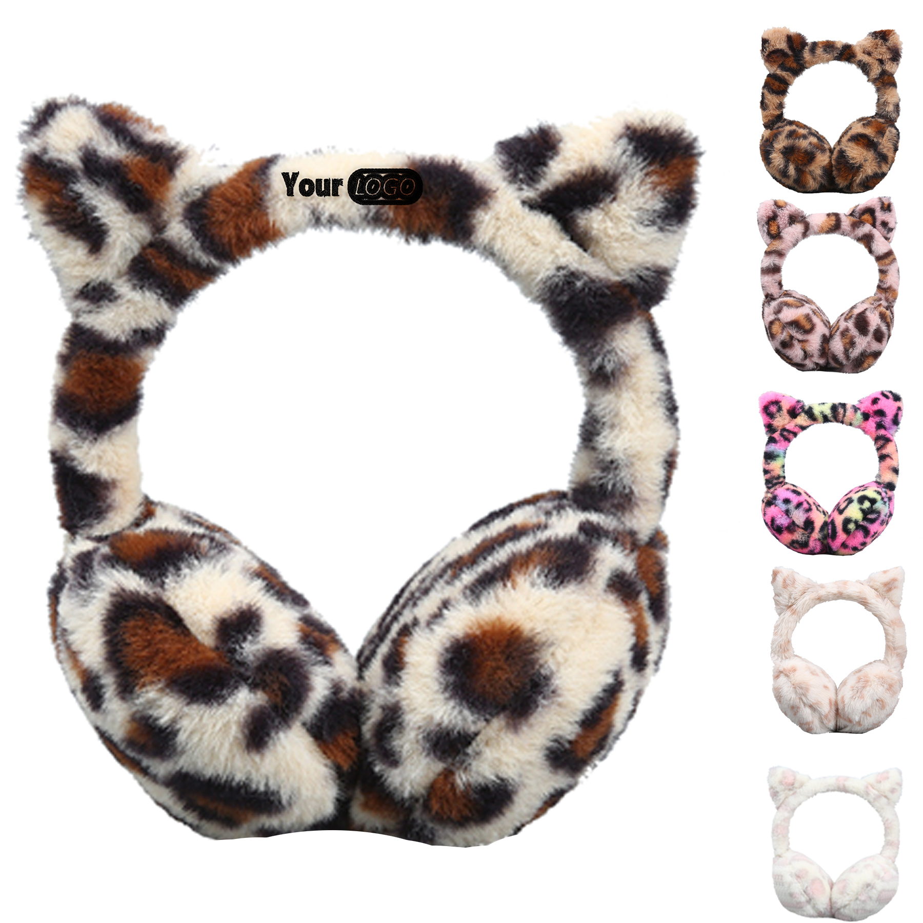 Winter Ear Warmer Cat Leopard Print Earmuff 2