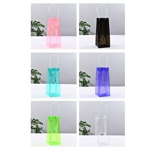 Wine Bottle Cooling Clear Ice Bag with Handle 15