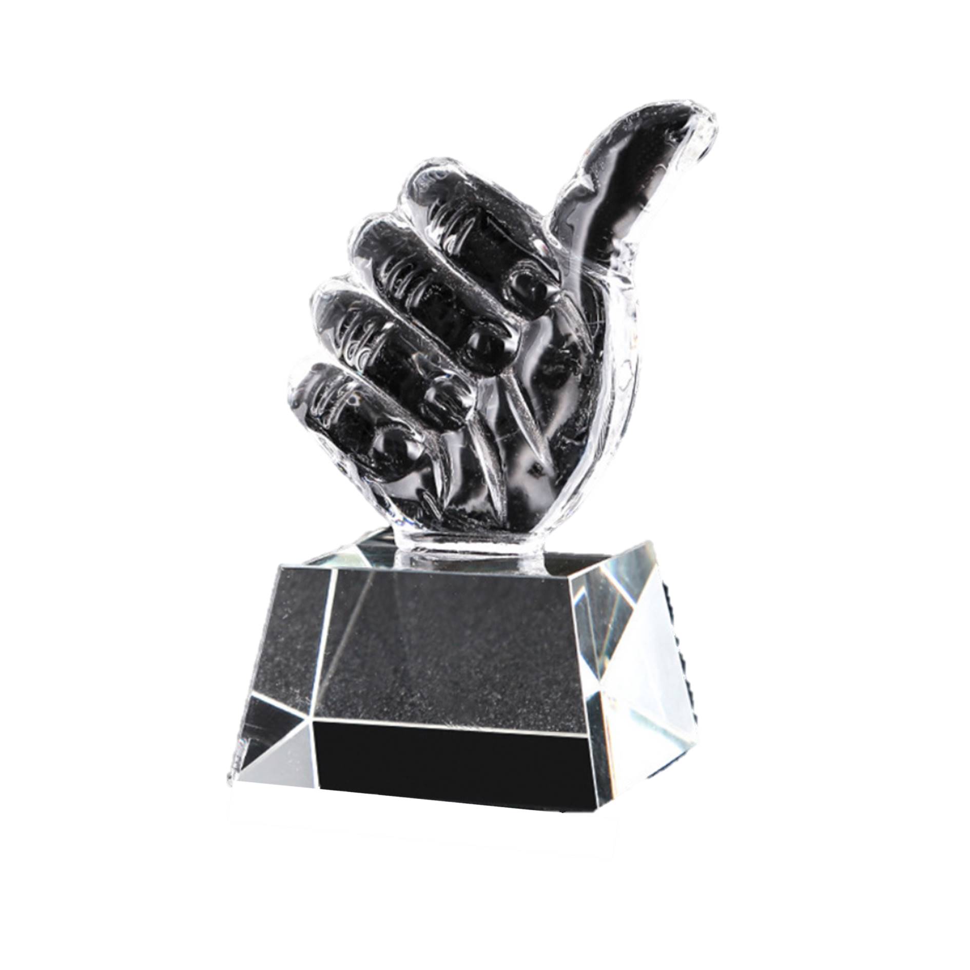 Thumb Up Crystal Prize Glass Trophy 3