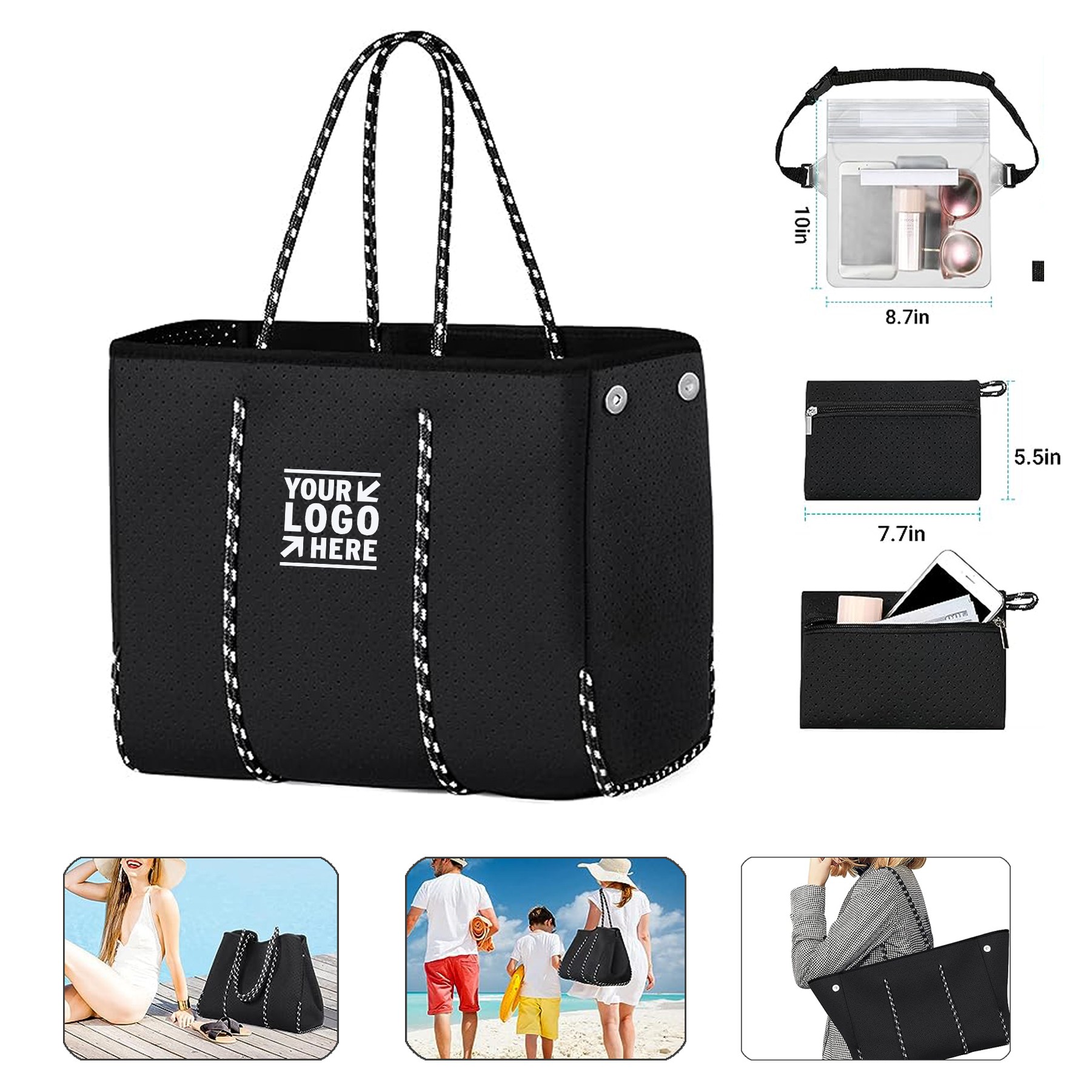Women Pool Gym Travel Large Beach neo Tote Bag 2