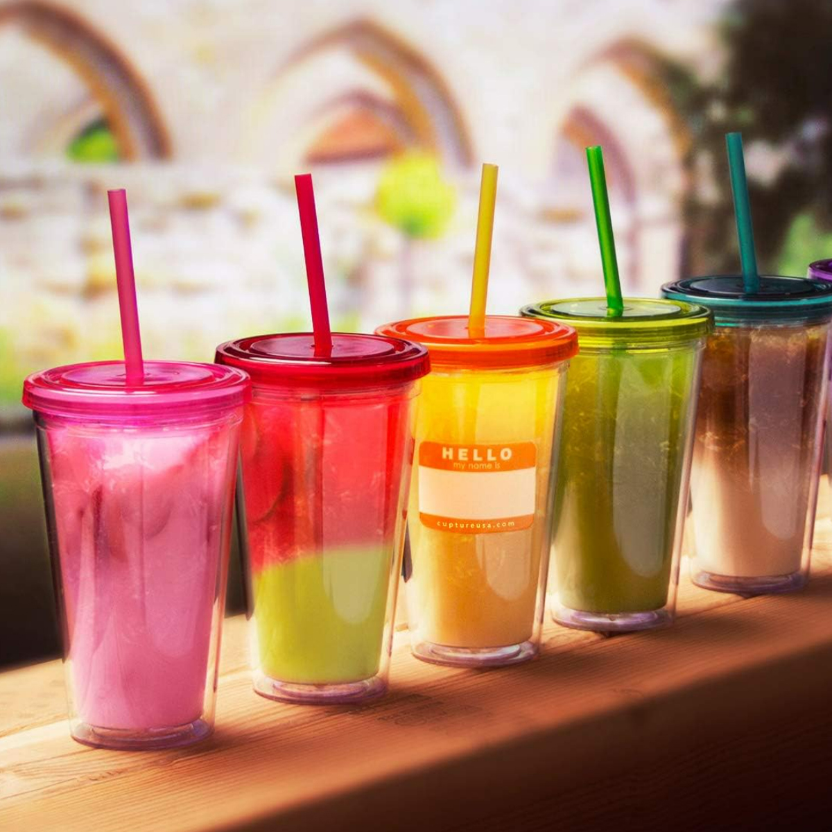 32Oz. Acrylic Tumbler with Lid and Straw for Drinks 6