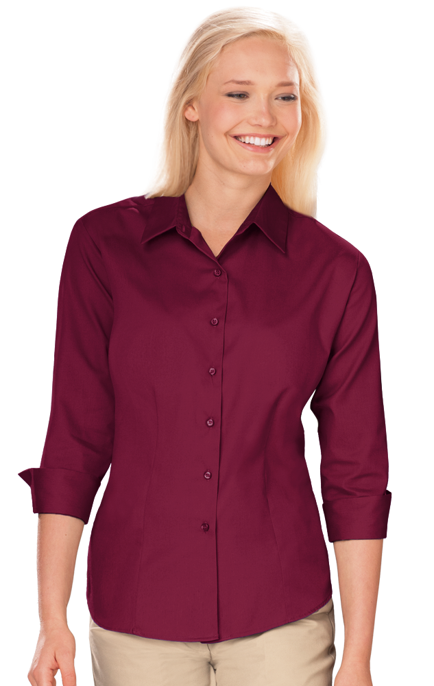 Ladies' 3/4 Sleeve Fine Line Twill Shirt 10