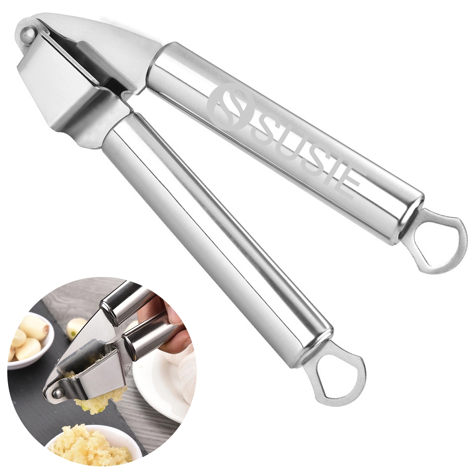Stainless Steel Garlic Press 1