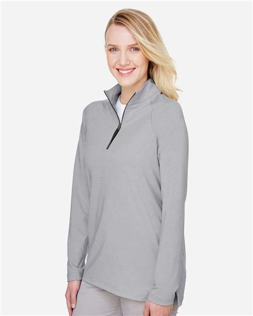 Women's CrownLux Performance® Clubhouse Micro-Stripe Quarter-Zip Pullover - DG480W 30