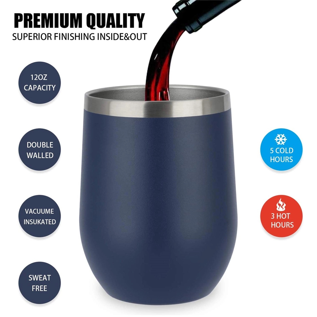 12Oz Double Wall Vacuum Wine Tumbler 4