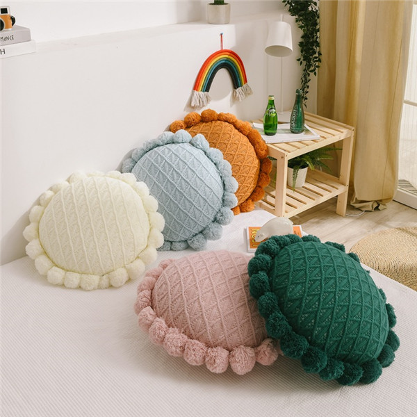 Sunflower Knitted Futon Sofa Pillow 6