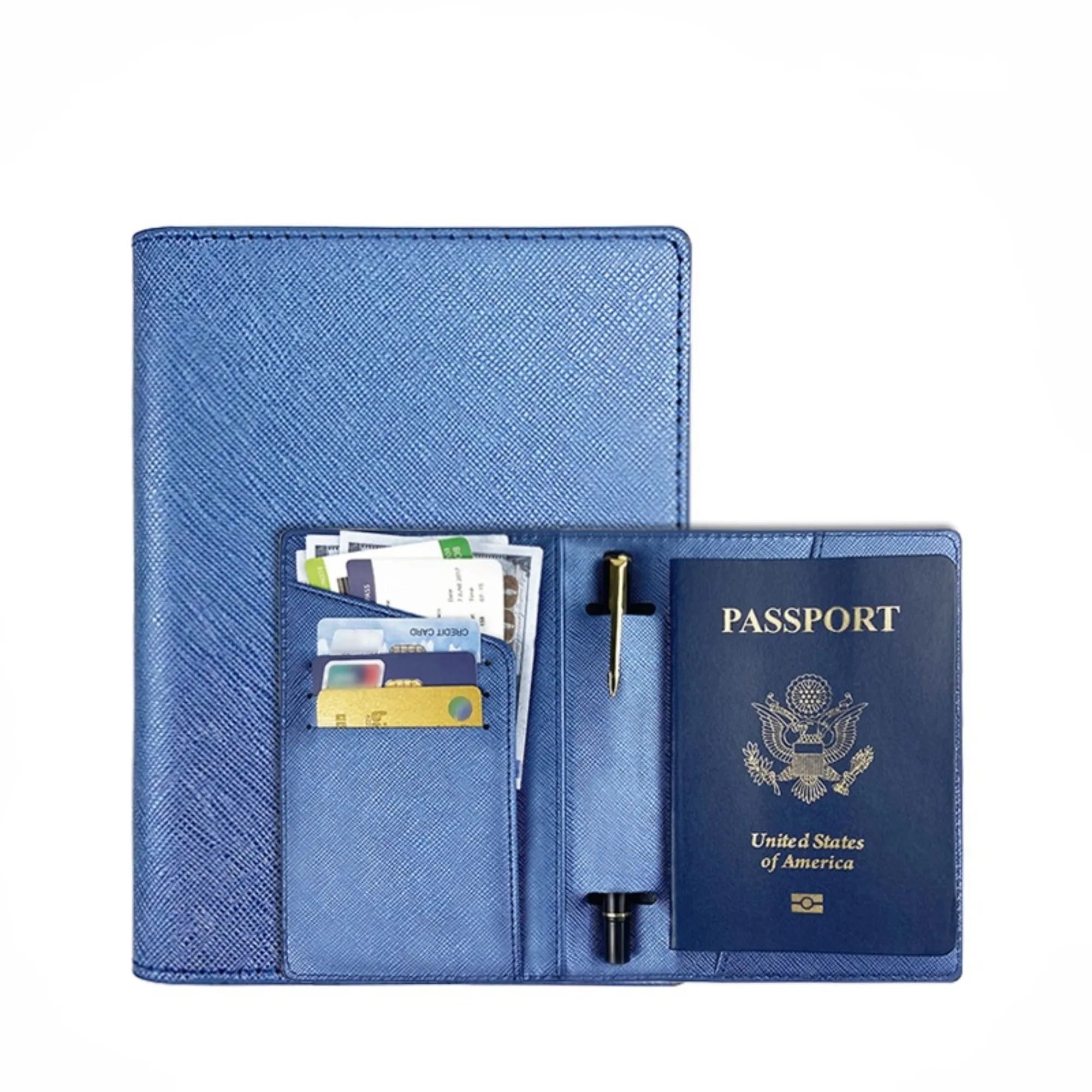PU Leather Multi-Card Slot Passport Holder Bag 8