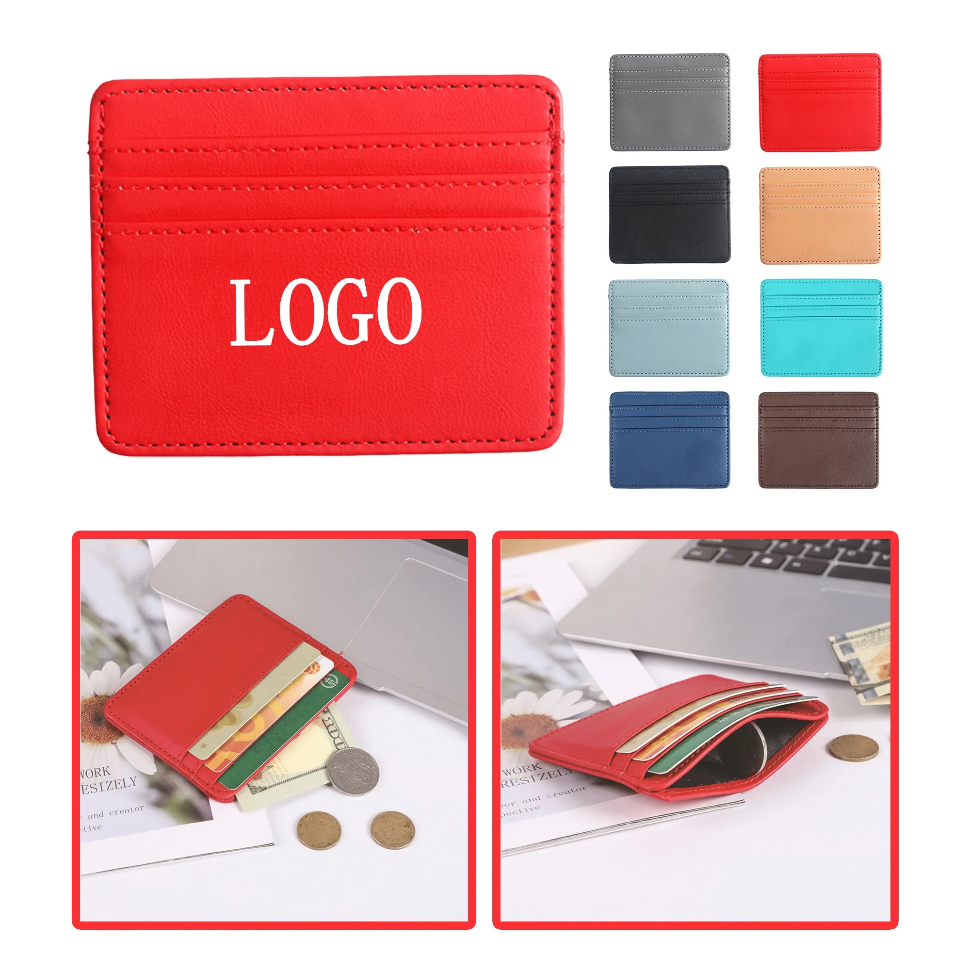 Compact PU Leather Multi-Card Slot Holder 2