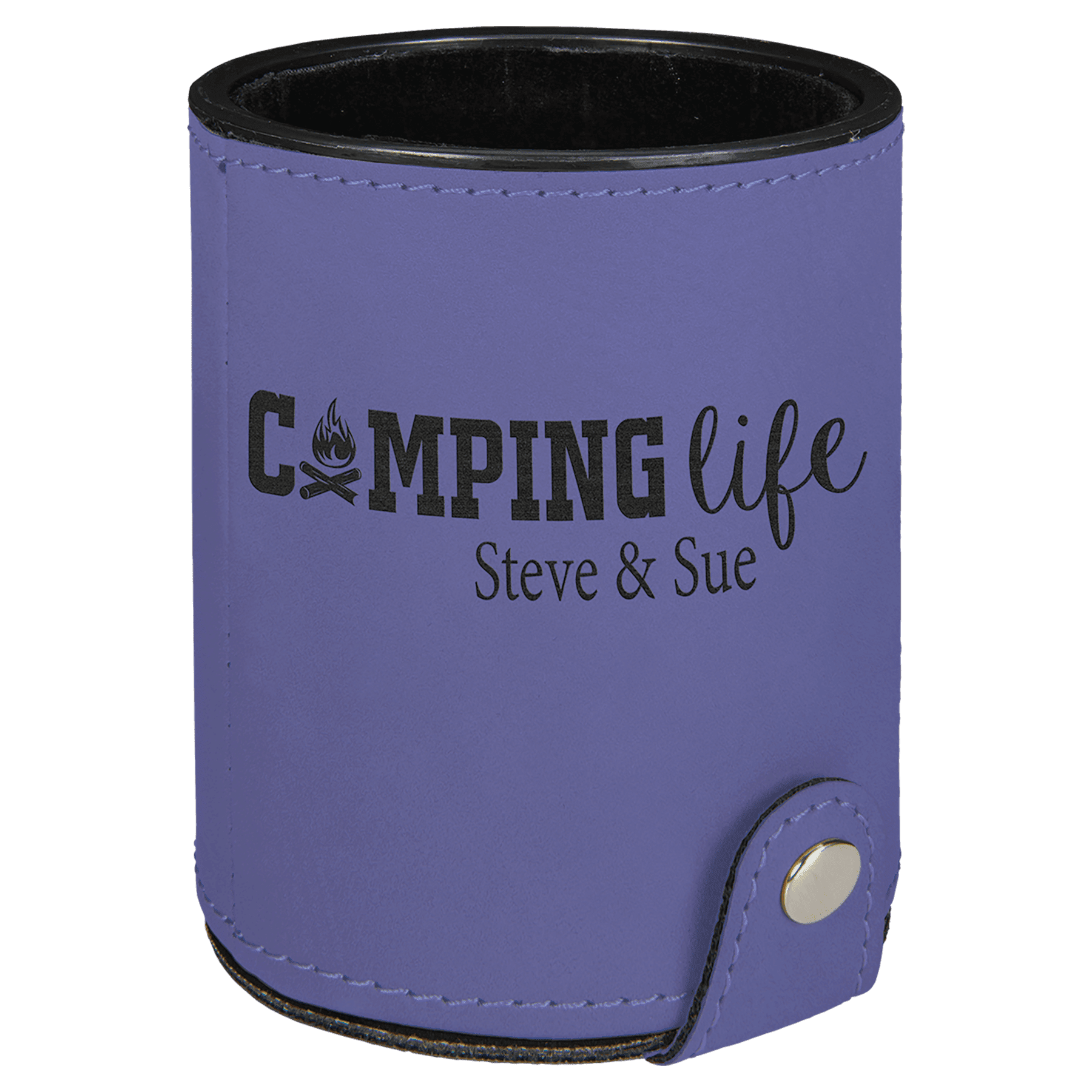 Purple Leatherette Dice Cup with 5 Dice 2