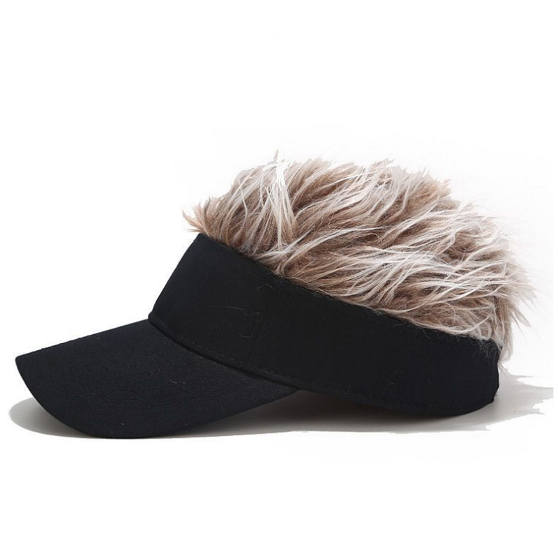 Fancy Street Fake Hair Baseball Cap Adjustable Visor Sun Cap Mens Fashion Wig Cap 2