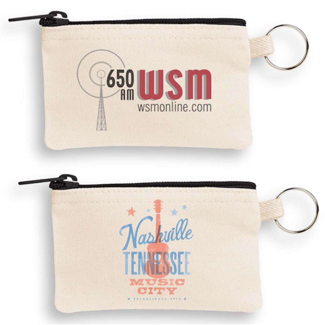 Canvas Key Ring Pouch with Black Zipper 2