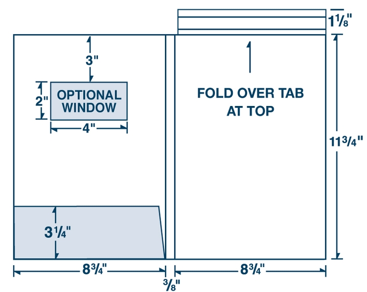 Tax Folder with Fold Down Tab (One PMS Color) 2