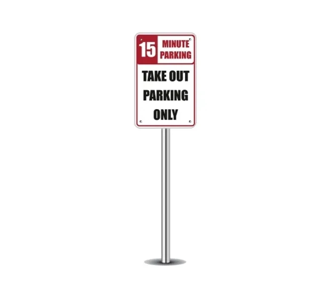 Take Out Parking Only Signs-1ftx1ft (SQFT) w/Holes & pantone 2