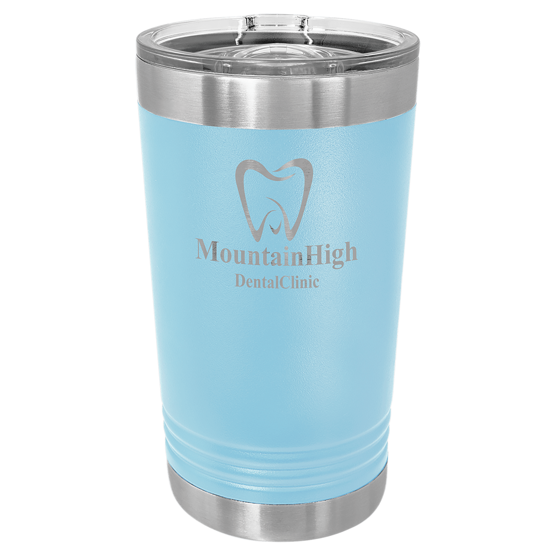 16 oz. Light Blue Laser Engraved Polar Camel Pint Tumbler w/Slider Lid 1