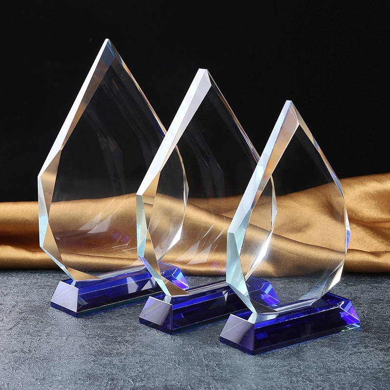 Crystal Diamond Award with Blue Base 3