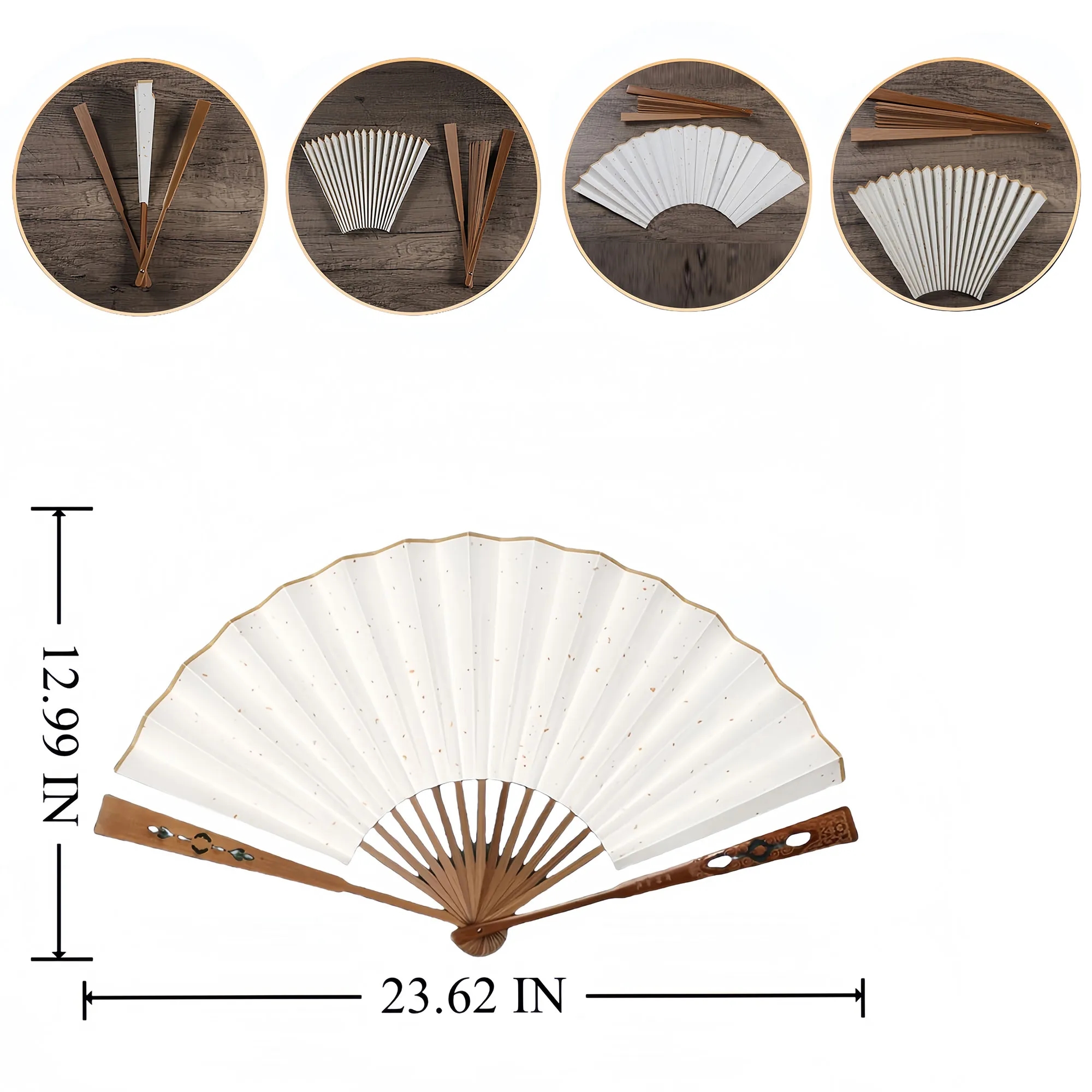 Traditional Handmade Oil Fan With Silk Painting Surface 5