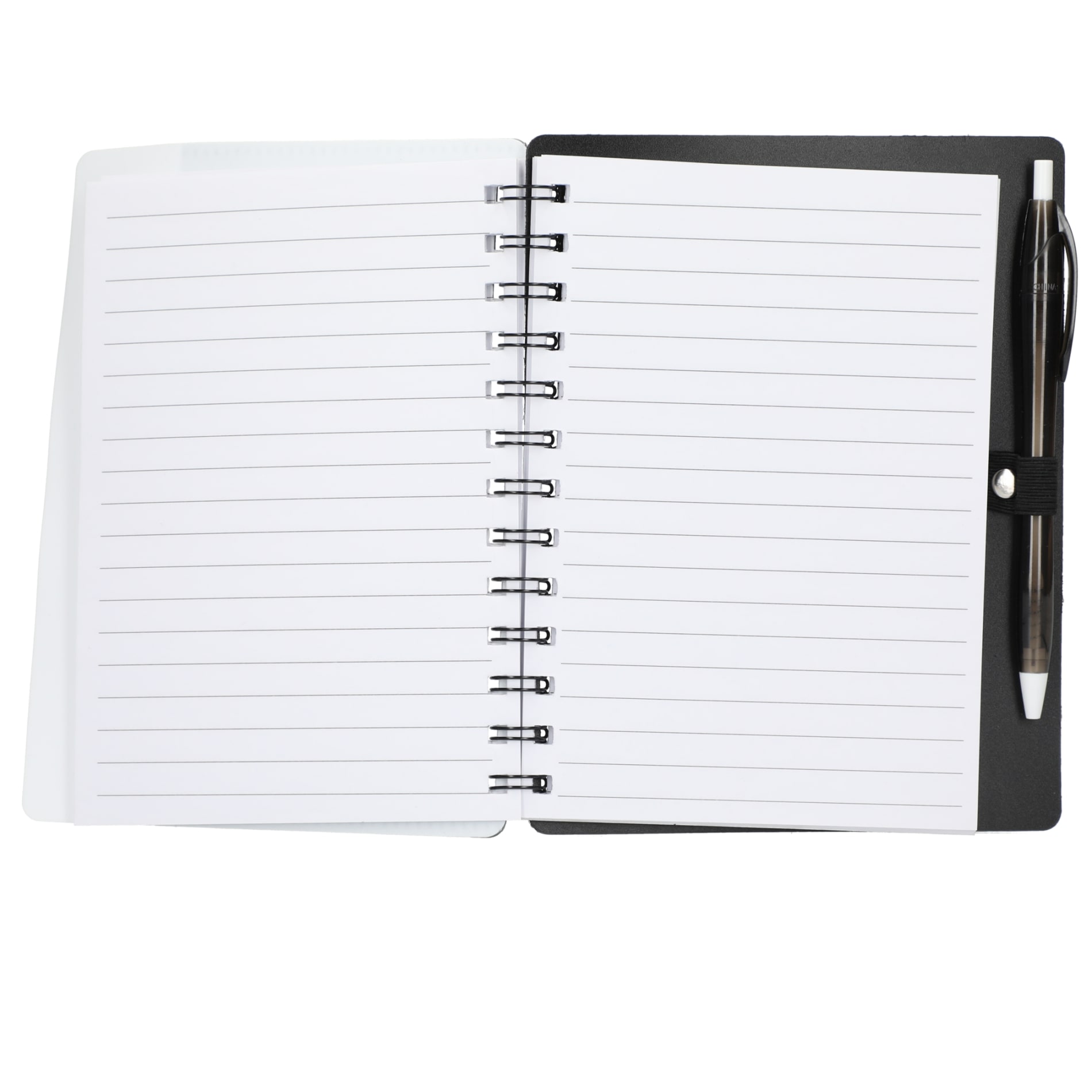 5" x 7" Recycled Dual Pocket Spiral Notebook w Pen 1