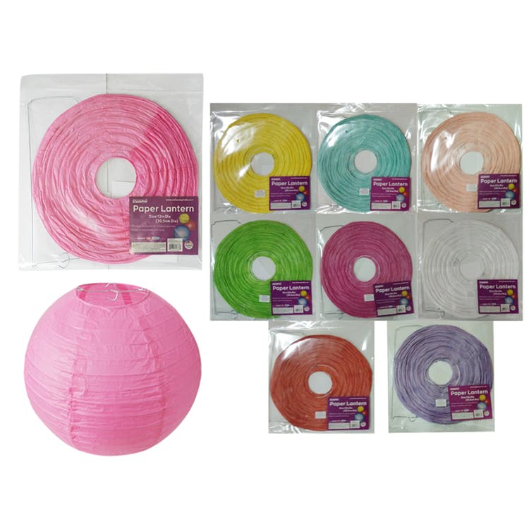 Paper Lanterns - 12" Diameter Assorted Colors 2
