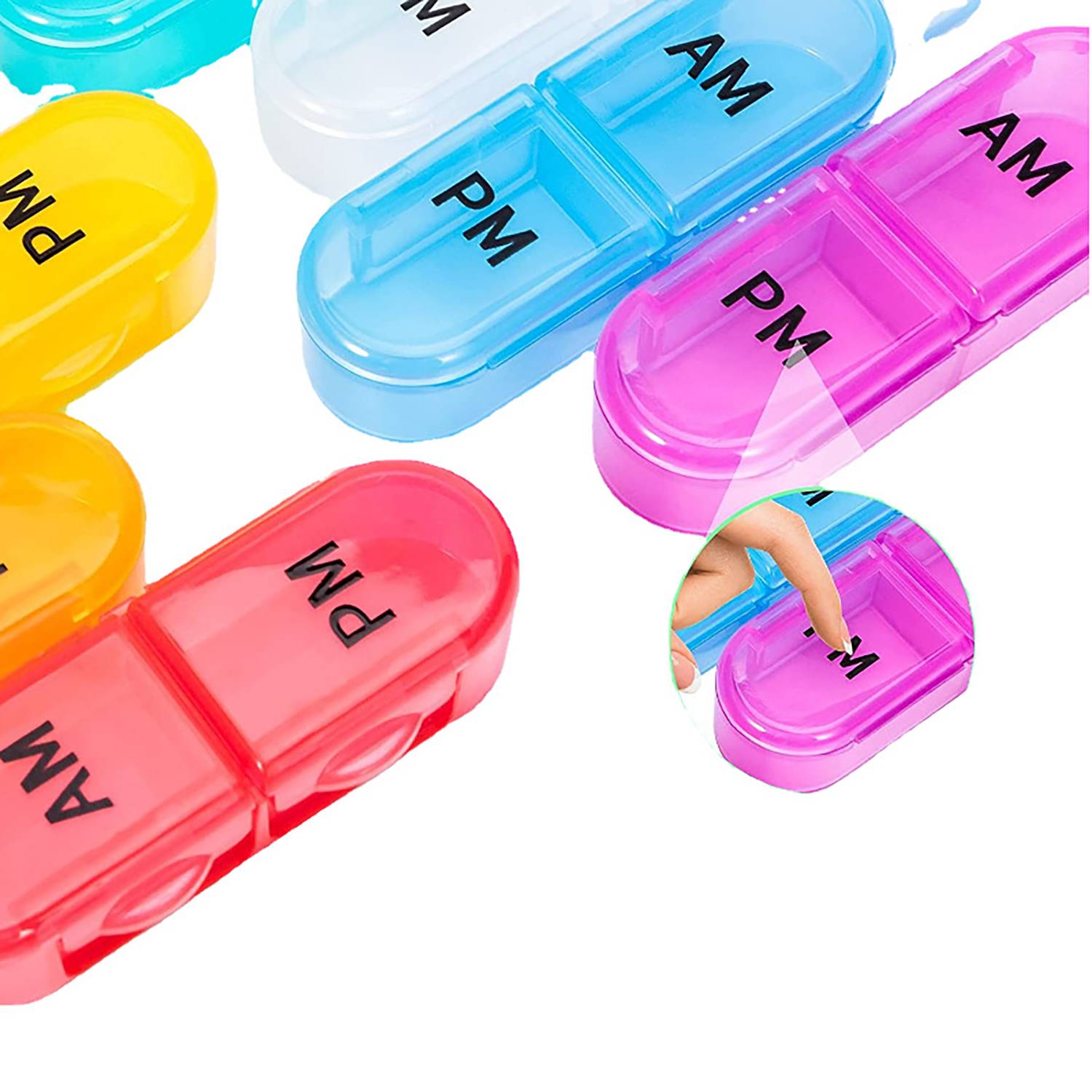 BPA-Free Portable Monthly Pill Organizer w/ AM/PM Labels 3