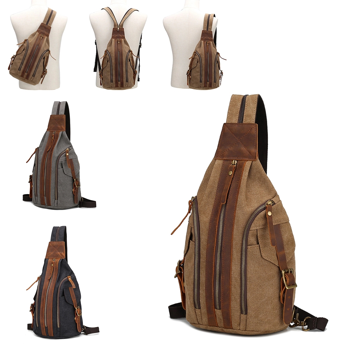 Multifunctional Canvas Shoulder Ccross Body Bag 3