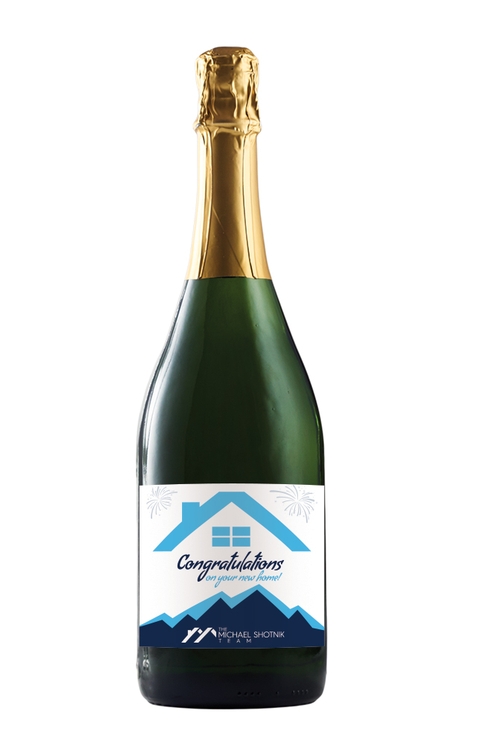 Labeled CA Champagne Sparkling Wine with Full-Color Custom Label 1