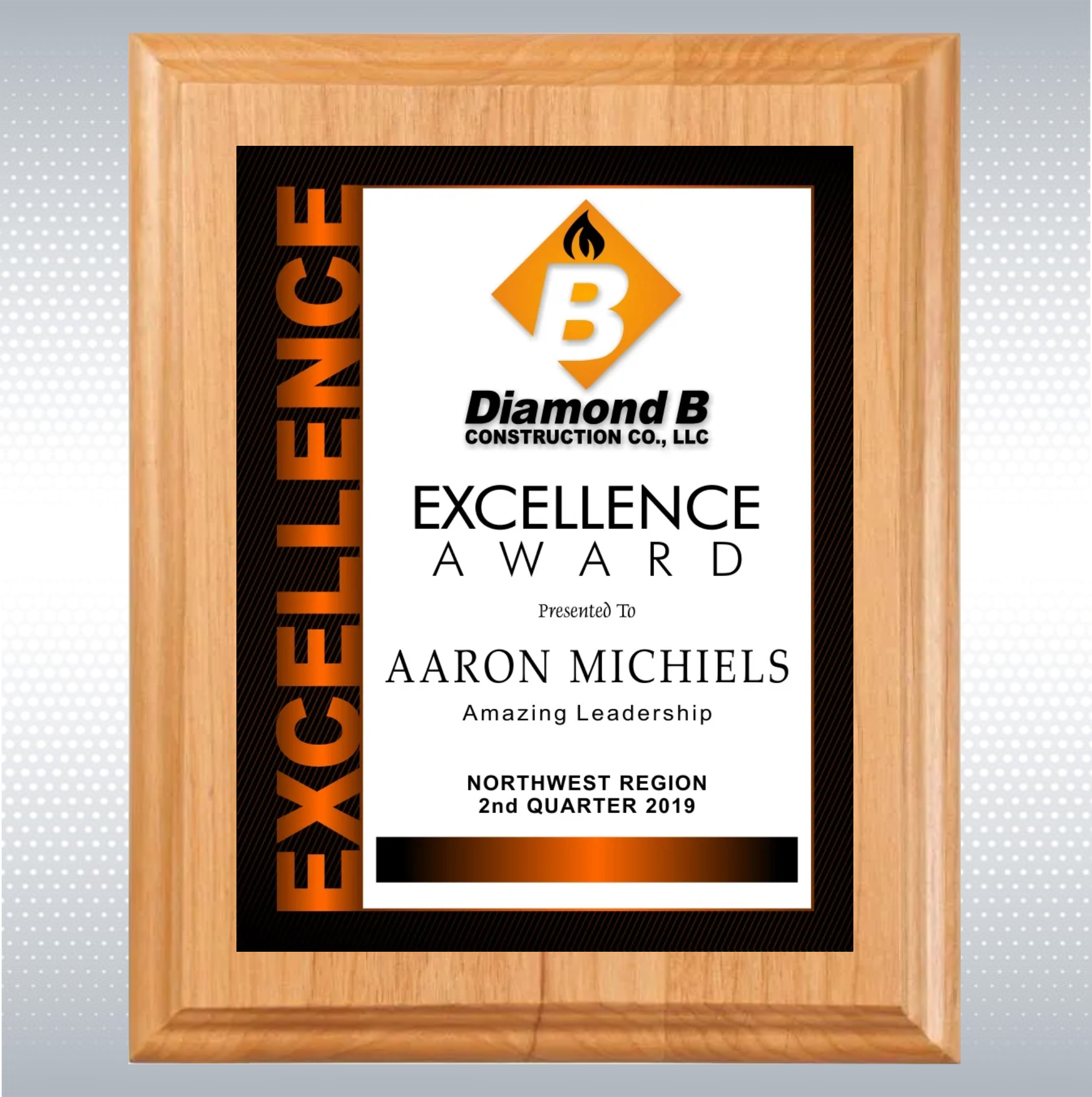 Alder Wood Plaque w/Full Color Sublimated Plate 5
