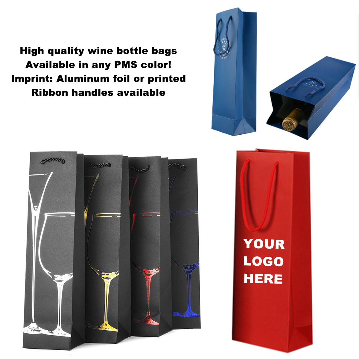 European Heavy Wine Paper Bag - Matte Laminated 8