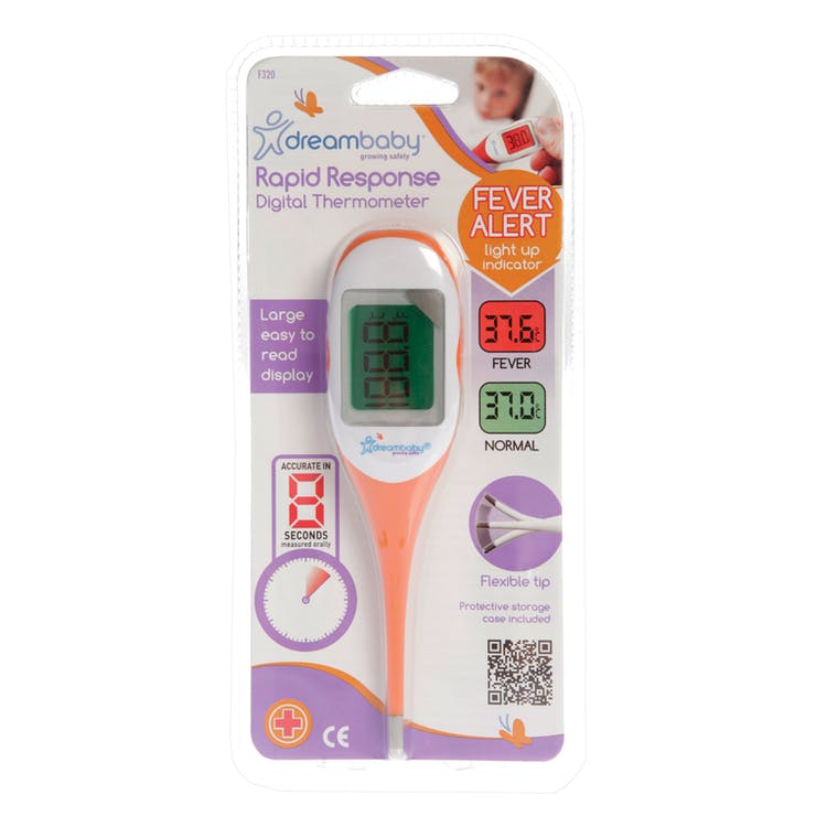 Rapid Response Digital Thermometer - White/Orange 2