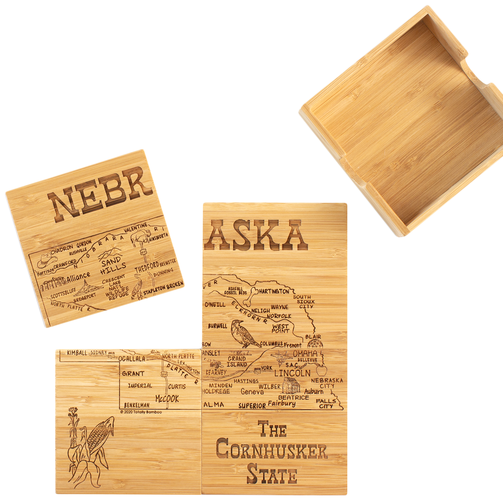 Nebraska Puzzle Coaster Set 9