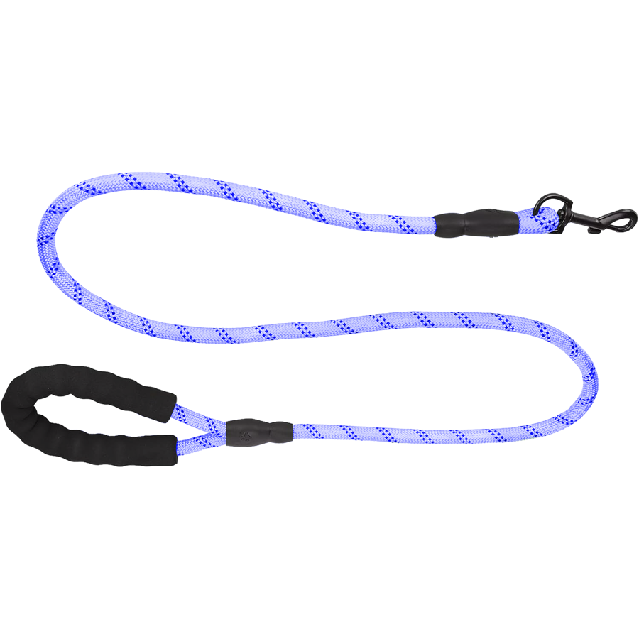 High-Vis Corded Rope Leash with Snap Carabiner and Loop