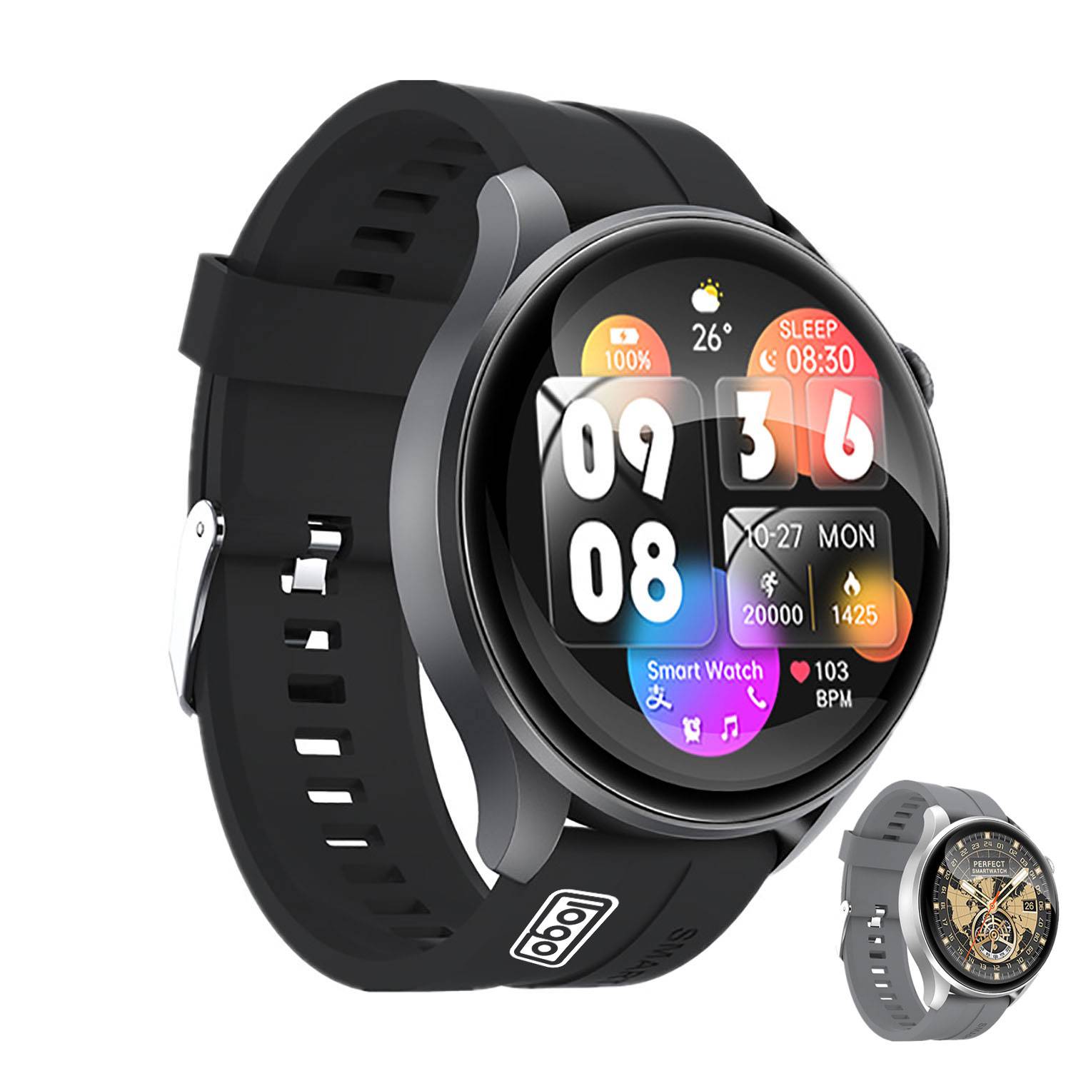 Circular Dial Heart Rate Activity Tracking Smartwatch 5