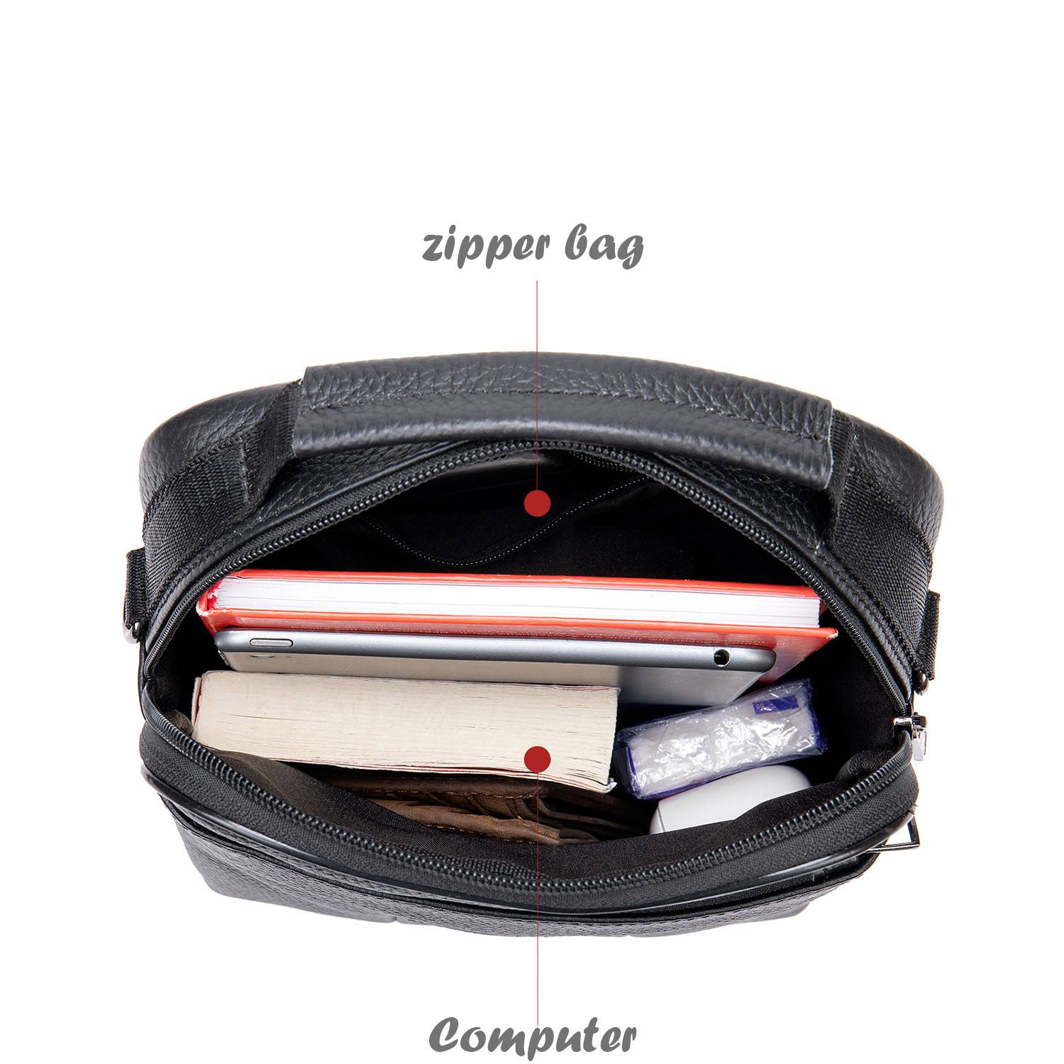 Genuine Leather outdoor business men's crossbody bag 10