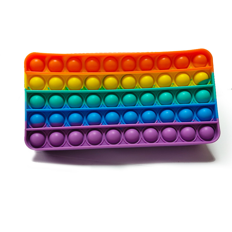 Rectangle Shape Rodent Pioneer Silicone Pencil Decompression Bubble Stationery Storage Bag / Hook 7