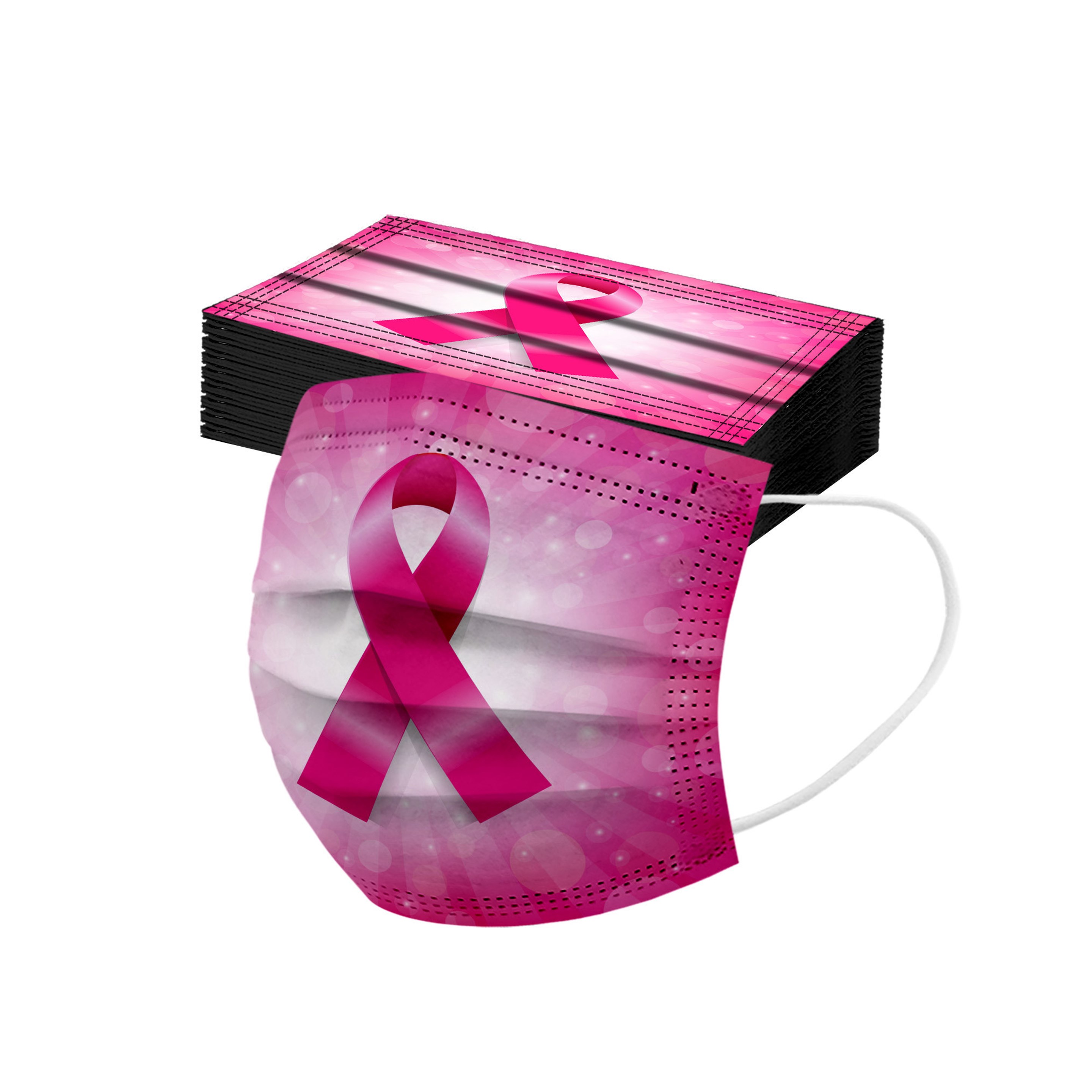 Pink Ribbon Disposable Face Mask (direct import) 3