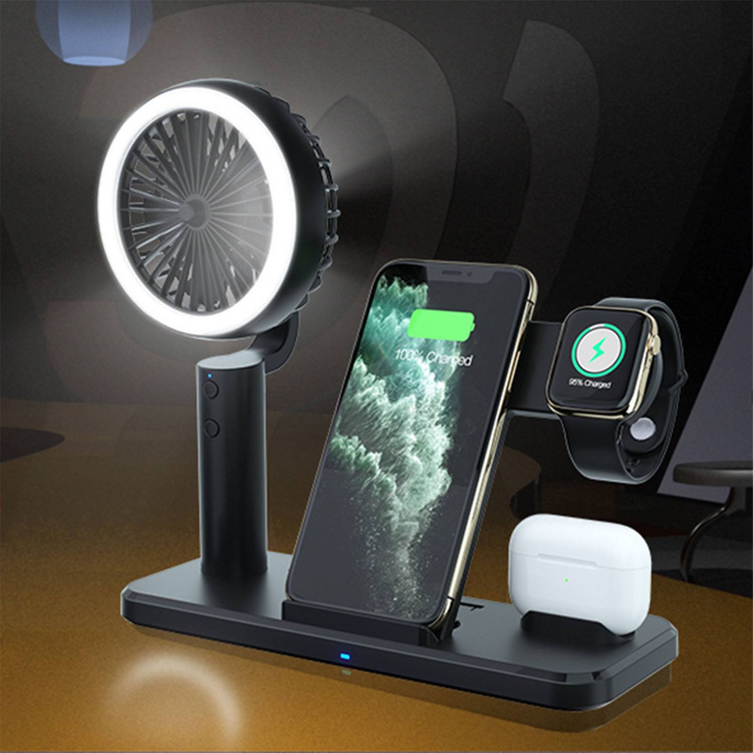 Multifunctional fan mobile phone headphone wireless charger 3