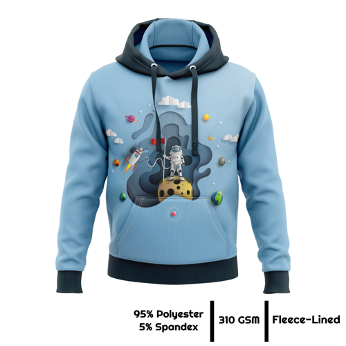 Unisex & Kids' Sublimation 310G Fleece-Lined Kangaroo Hoodie 4