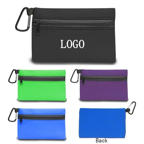 Neoprene Zipper Wallet With Carabiner 4