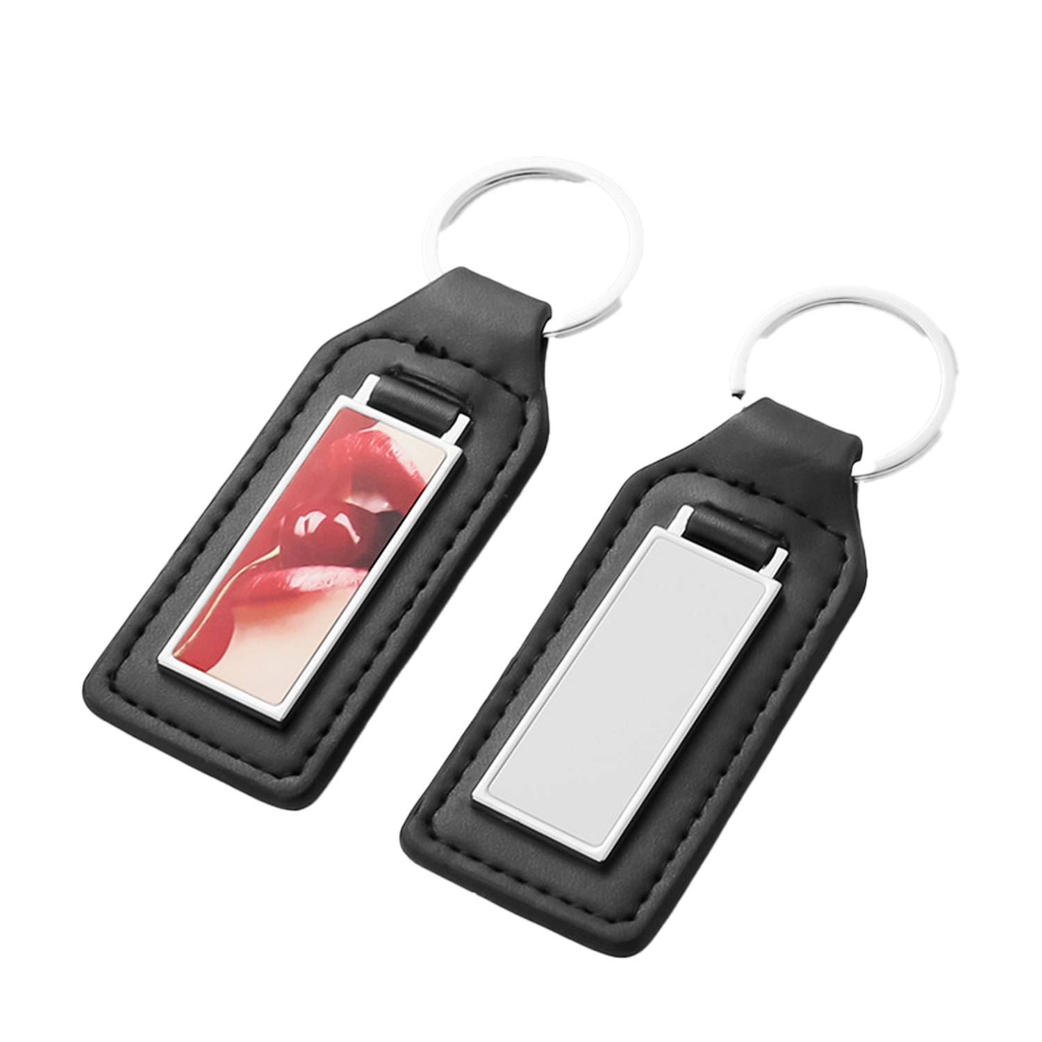 PU Leather Key Chain with Metal Plate 10