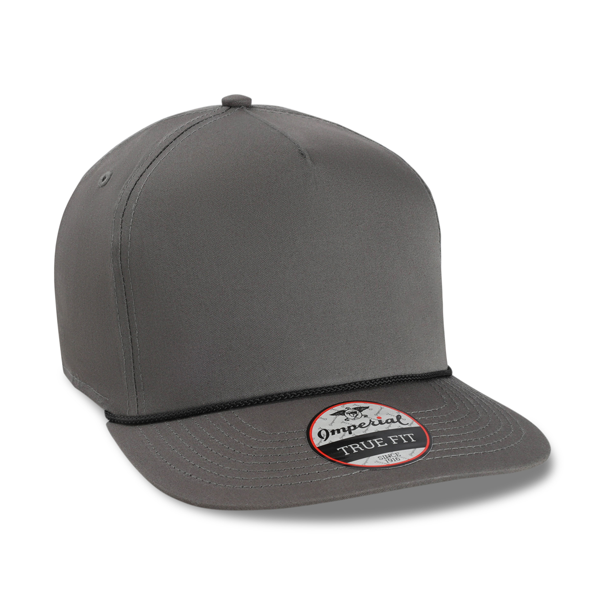 Imperial 5056 5-Panel The Barnes Cotton Rope Cap w/ Leatherette Patches or Embroidery 2